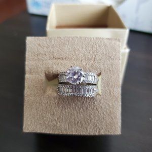 Simulated Diamond Wedding Set